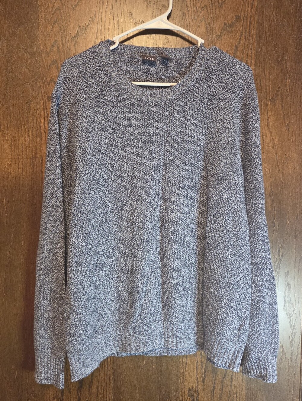 Joe Joseph Abboud Men's Heathered Blue Crewneck Sweater Cotton Linen Blend